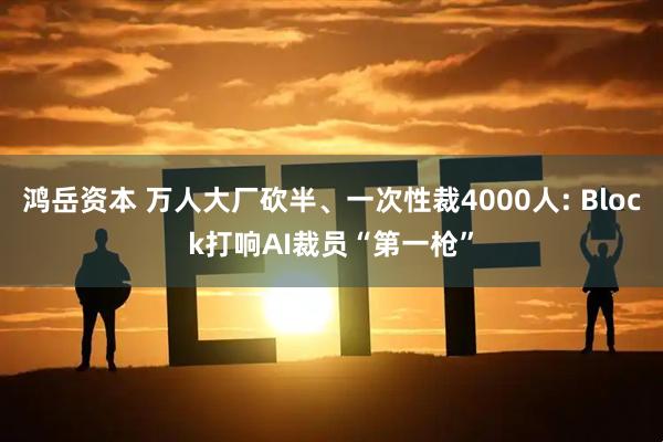 鸿岳资本 万人大厂砍半、一次性裁4000人: Block打响AI裁员“第一枪”